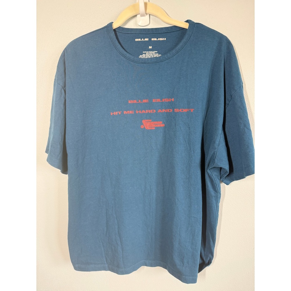 Billie Eilish T-Shirt Size M Blue Hit Me Hard And Soft Oversize Tour Merch HMHAS